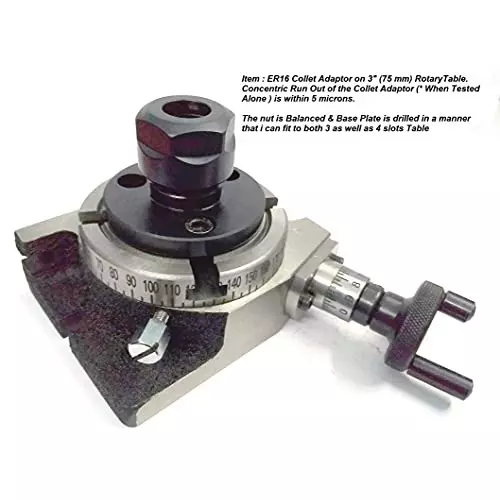 Assorts Cast Iron & Tool Steel Rotary Table ER16 Collet Adaptor 80 mm (3 Inch) 3 & 4 Slots
