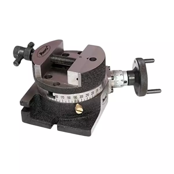 Assorts Cast Iron & Tool Steel Rotary Table 100 mm (4 Inch) 3 & 4 Slots with Round Vice+ T Nuts