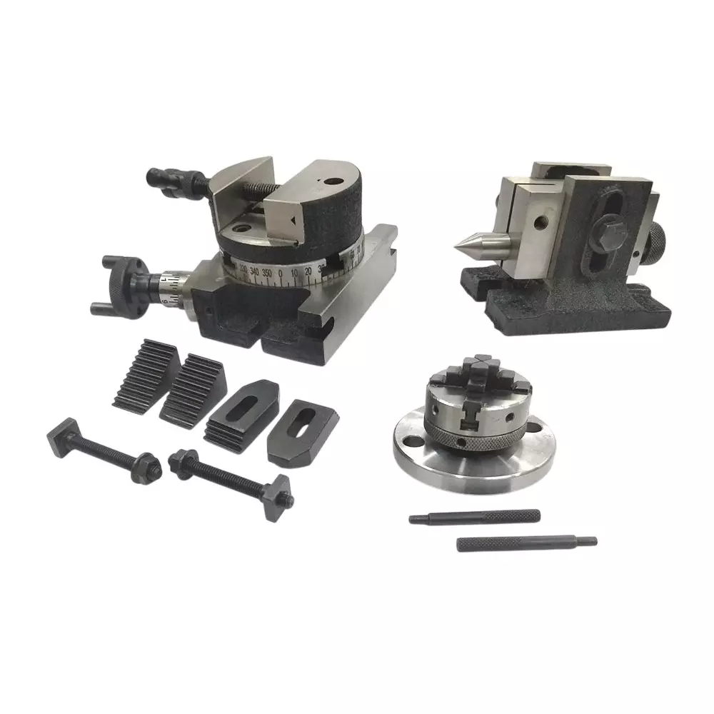 Assorts Rotary Milling Table Set Iron 80 mm (3 Inch) Size 50 mm Chuck Size 4 Jaws Self Centering Chuck