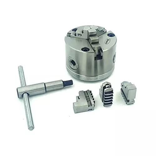 Assorts HV Regular Rotary Table Alloy Steel 4 Slots 16 mm MT-2 100 mm (4 Inch) Self Centering Chuck 80 mm 3 Jaw