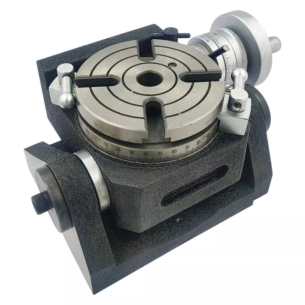 Assorts HV4 Rigid-Precision Tilting Rotary Milling Indexing Table Tool Steel 4 Slots 110 mm Dia 2MT Bore 175x45 mm Base