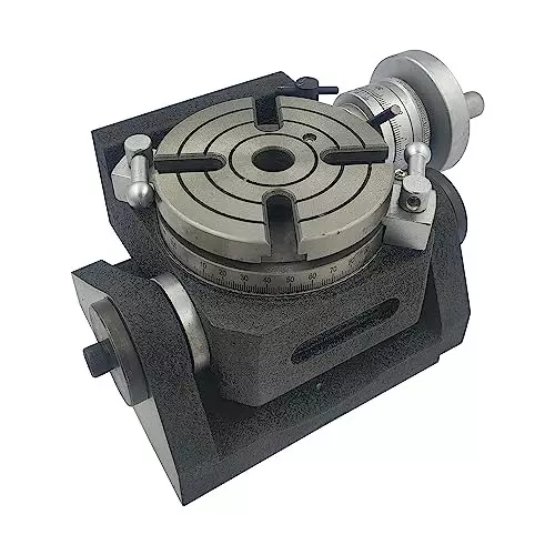 Assorts HV4 Rigid-Precision Tilting Rotary Milling Indexing Table Tool Steel 4 Slots 110 mm Dia 2MT Bore 175x45 mm Base