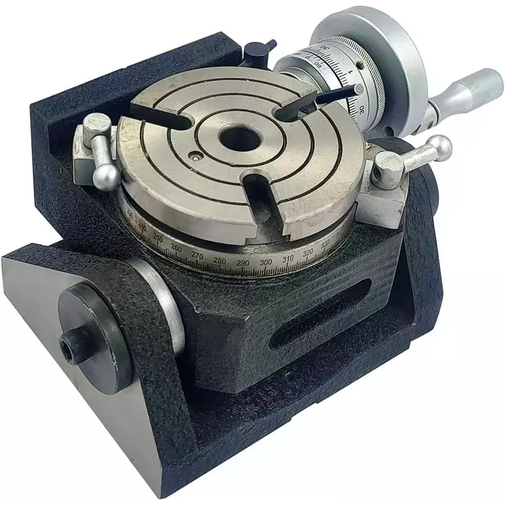 Buyohlic International Rigid Precision HV4 Rotary Table Diameter 110 mm and 3 T Slots, 1L-EHLN-6SE2