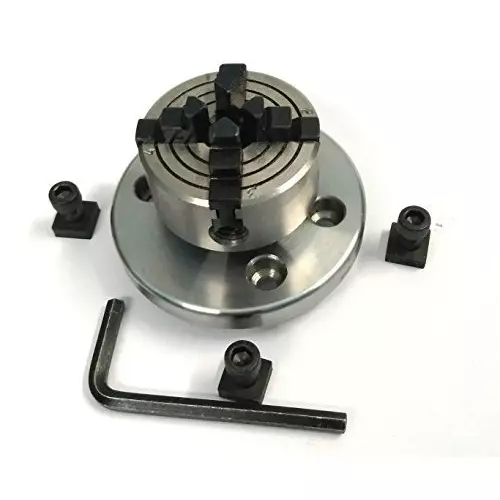 Assorts Quality Precision Rotary Table 100 mm (4 Inch) with Tailstock & Small Chuck & Fixing T Nut Bolts (with 50 mm 4 Jaw)