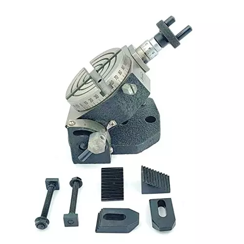 Assorts Tilting Rotary Table 80 mm (3 Inch) with ER 20 Collet Adaptor with M6 Clamp Kit