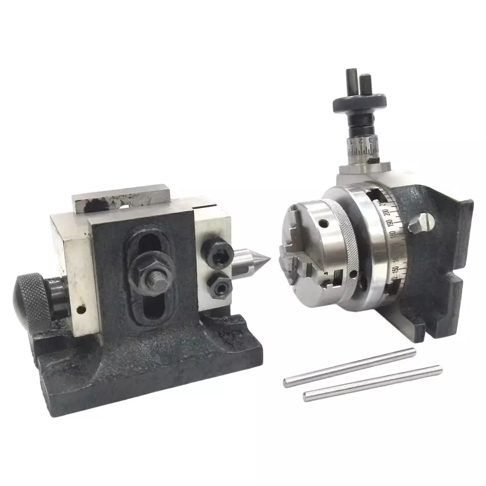 Assorts Cast Iron & Tool Steel Rotary Table & Small Chucks 80 mm (3 Inch)