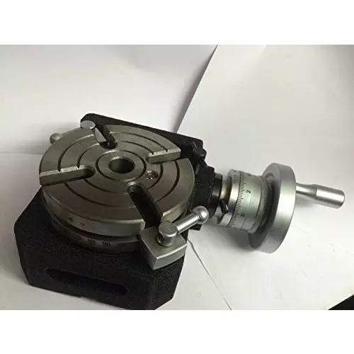 Assorts HV4 Cast Iron & Tool Steel Rotary Table 110 mm (4 Inch) with 80 mm Chuck+Back Plate 3 Jaws