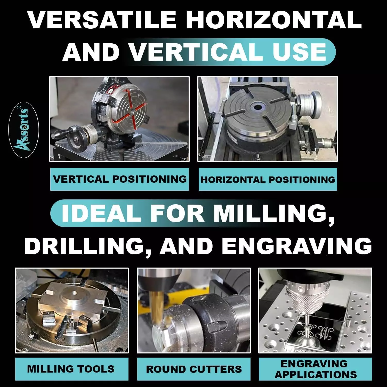 Assorts Tilting Rotary Table 100 mm (4 Inch) Table Size 2MT for Milling Machine