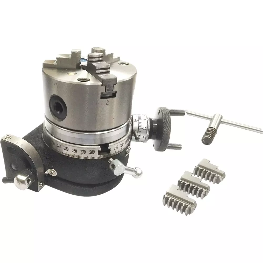 Assorts Tilting Rotary Table 100 mm Self Centering Chuck 3 Jaws 100 mm (4 Inch) Table Size 2MT
