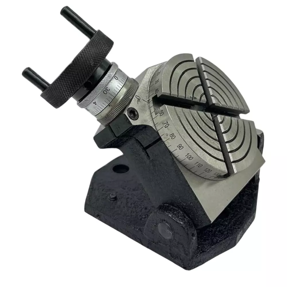 Assorts Tilting Rotary Table 100 mm (4 Inch) 4 Slots Black Wrinkle Finish