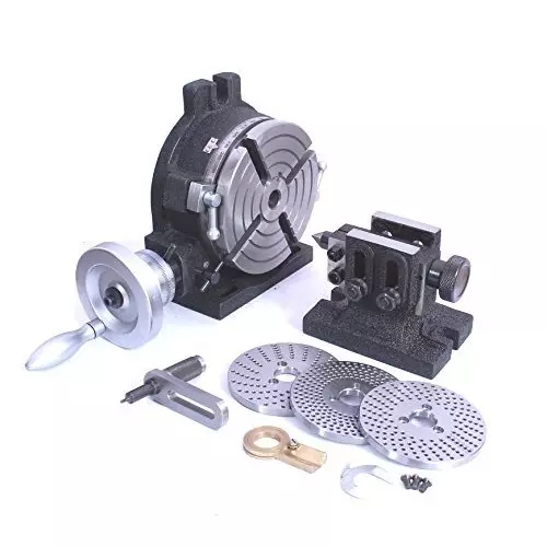 Assorts HV6 Rotary Table Alloy Steel with Dividing Plates Set & Tailstock with Free Manual-Milling Indexing Kit