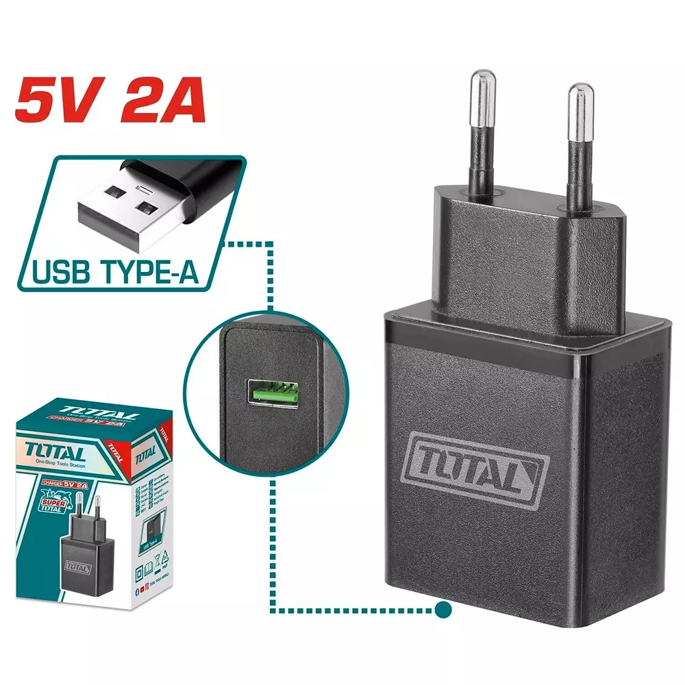 Total Charger USB Type-A 5 V and 2 A Current, TCLI120502