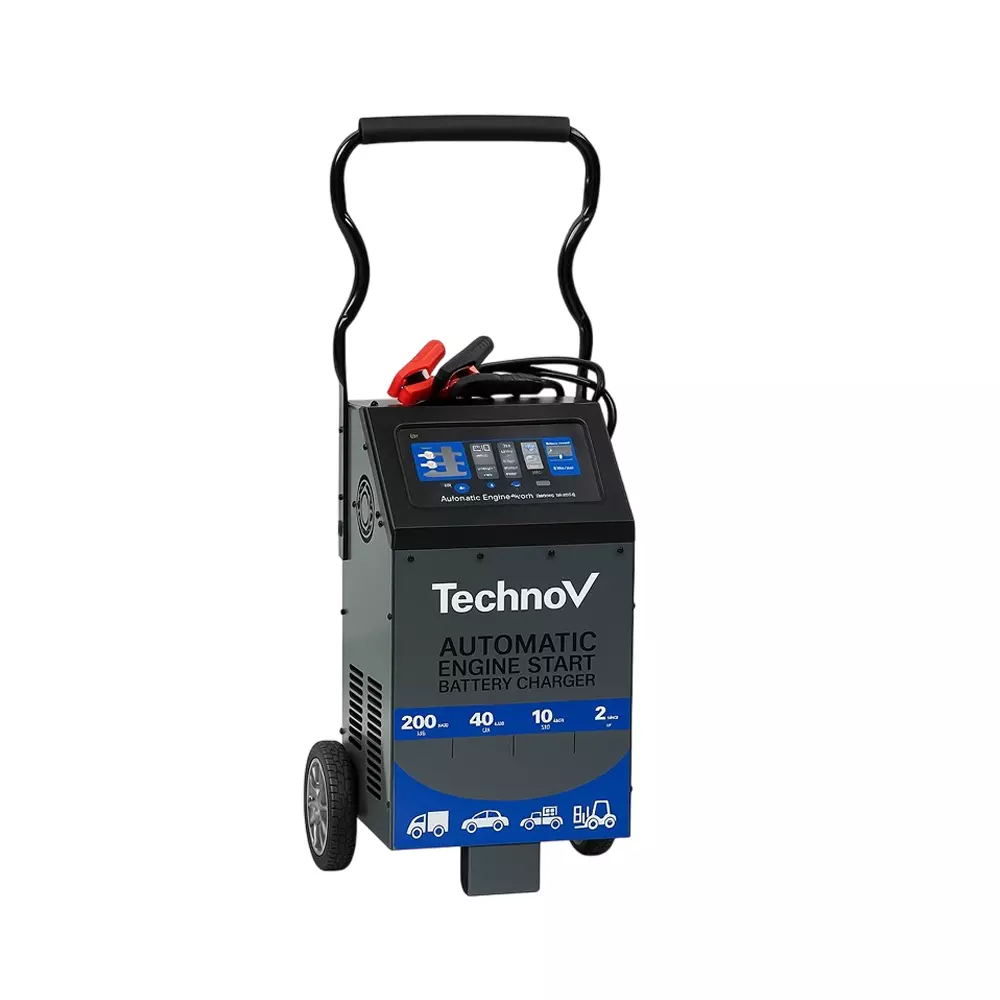 TechnoV Battery Charger 220V AC 3-Stage Short Circuit Protection 20Ah - 180 Ah Battery Capacity Overload Protection, TSBC01