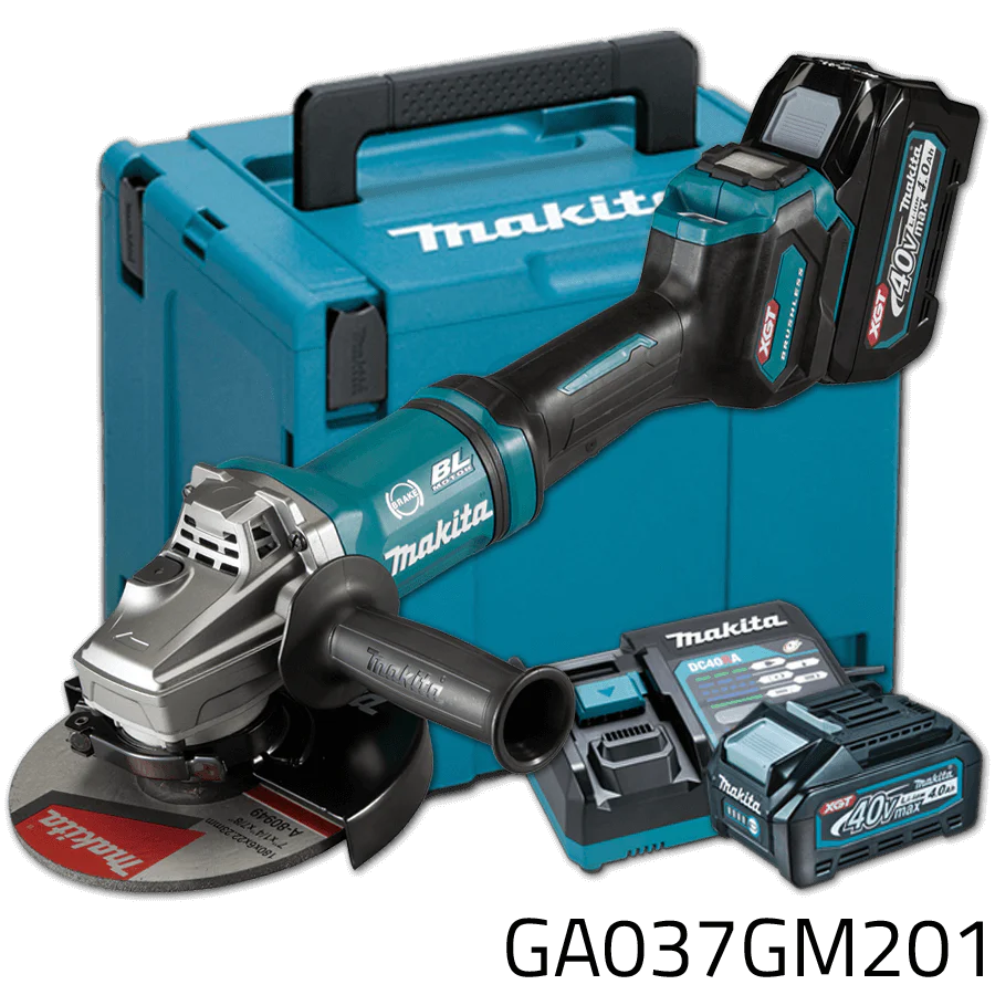 Makita Cordless Angle Grinder Kit 1700 W, 7800 RPM and 180 mm Wheel Diameter, GA037GM201 (With Battery & Charger)