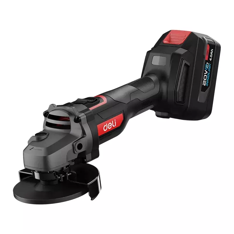 DELI Cordless Angle Grinder 3500/6000/10000 RPM, 100 mm Wheel Size, 4.0 Ah*2 Battery, EDE-JM20-1D4 (Disc Not Included)