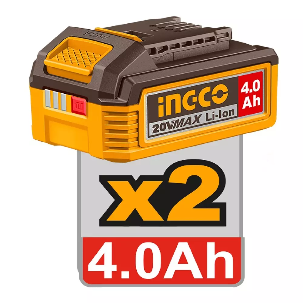 ingco-20-v-cordless-angle-grinder-9000-rpm-maximum-speed-and-100-mm-wheel-size-cagli261023-with-battery-charger-5-cutting-blades