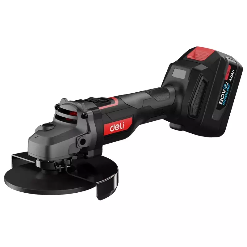 DELI Cordless Angle Grinder 3500/6000/10000 RPM, 125 mm Wheel Size, 4.0 Ah*2 Battery, EDE-JM20-2D4 (Disc Not Included)