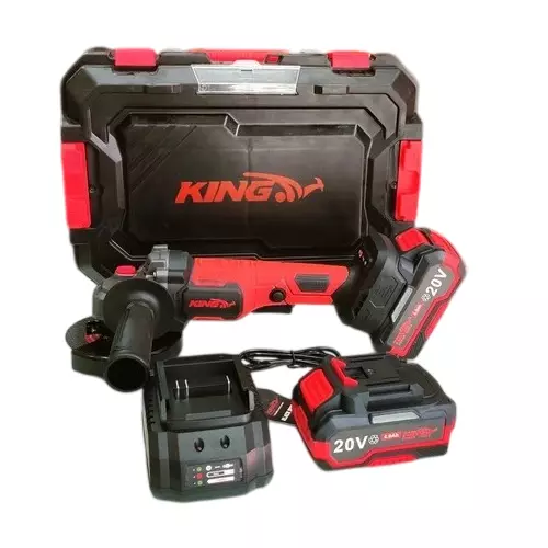 King 20 V Cordless Angle Grinder 4 inch (100 mm) Wheel Size and 9000 RPM No Load Speed, ECD-10N (Without Cutting Blade)