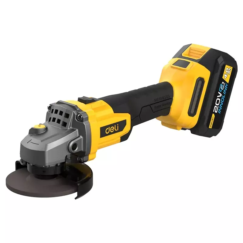 DELI Cordless Angle Grinder 3500/6000/8500 RPM, 115 mm Wheel Size, 4.0 Ah*2, EDC601 (Disc Not Included)