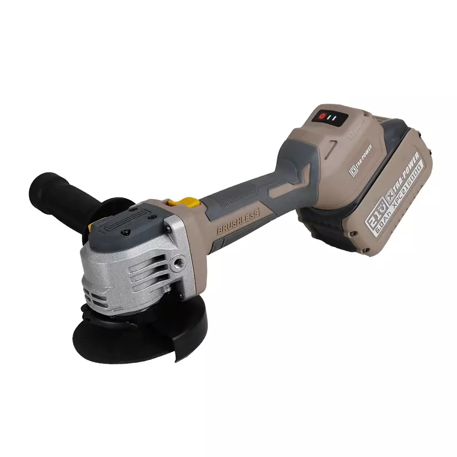 Xtra Power Brushless Cordless Angle Grinder 100 mm Disc Diameter (With 21 V 6000 m Ah/Li-ion Battery & Charger), XPC-AG-05