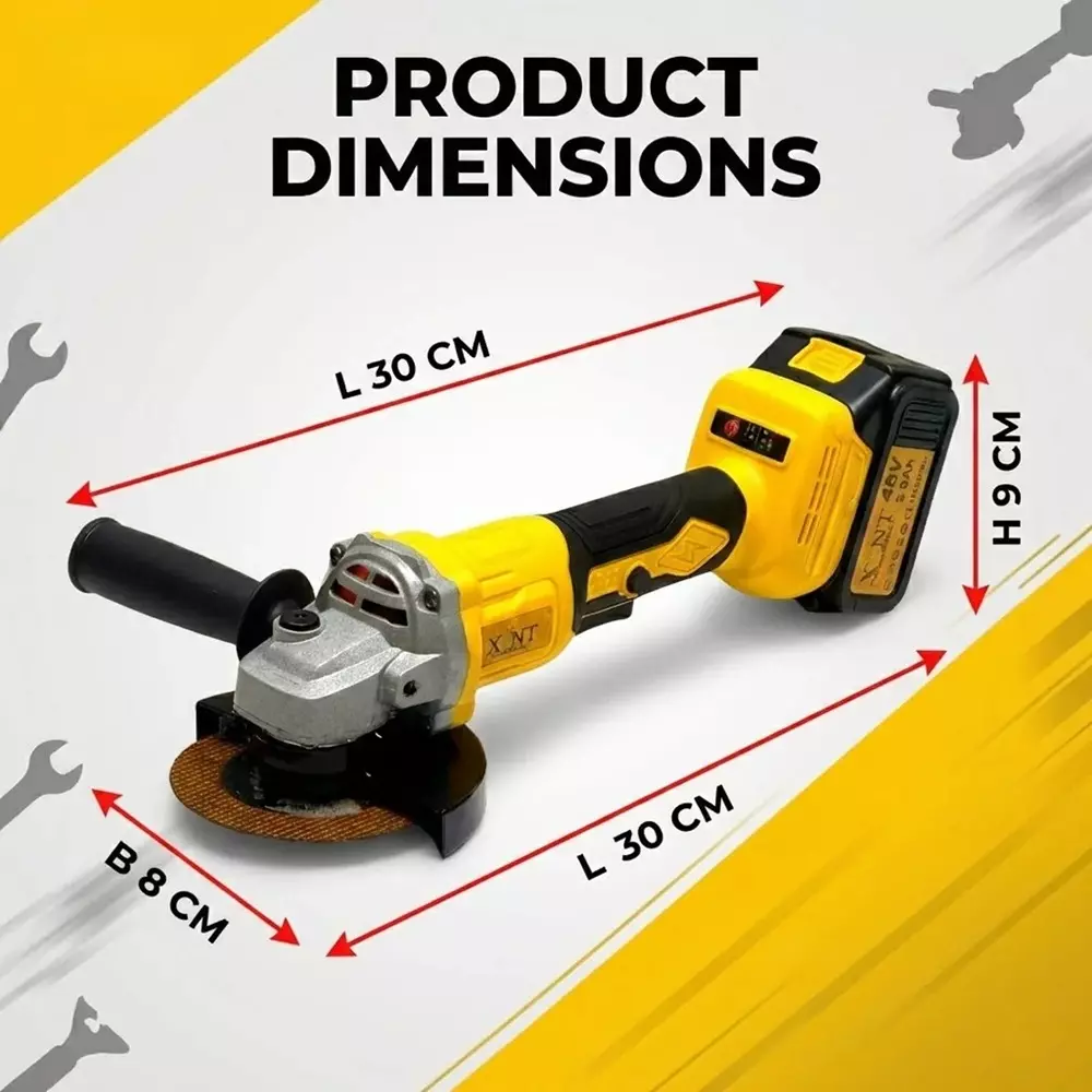 xlnt-48-v-cordless-angle-grinder-1000-rpm-no-load-speed-and-125-mm-blade-size-xtcag-129-with-battery-charger