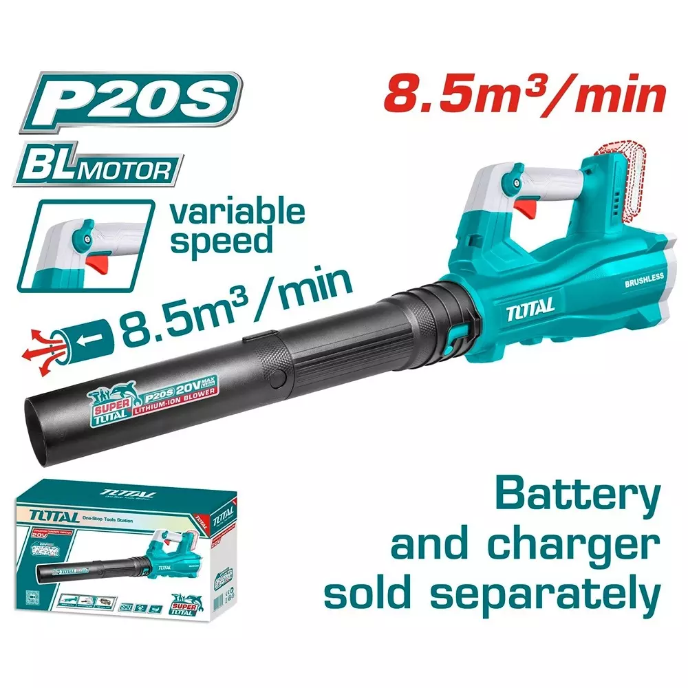 Total Lithium- Ion Blower without Battery & Charger 20 V Variable Speed Control 0–18,500 rpm, TABLI20428