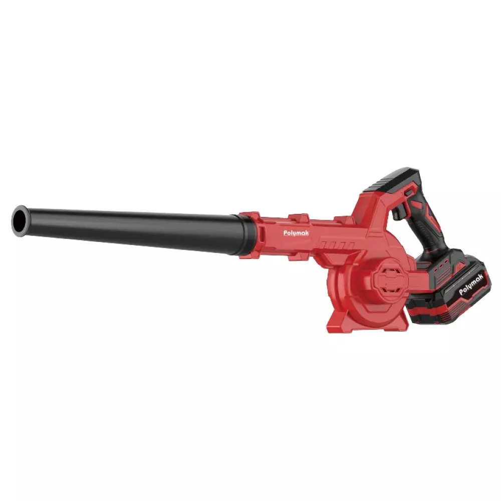 Polymak Brushless RED Cordless Leaf Aspirator Kit 3.2 m3 /min Air Flow Rate 3 Ah Battery Capacity 18.5 V for Industrial Use, PM-CBR-18.5V-1BL-DY