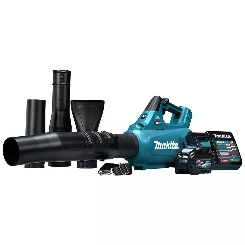Makita Cordless Blower 40 V Max Li-ion XGT, 810-960 m³/Hr Air Volume and 17 N Blowing Force, UB001GT101 (With Battery & Charger)