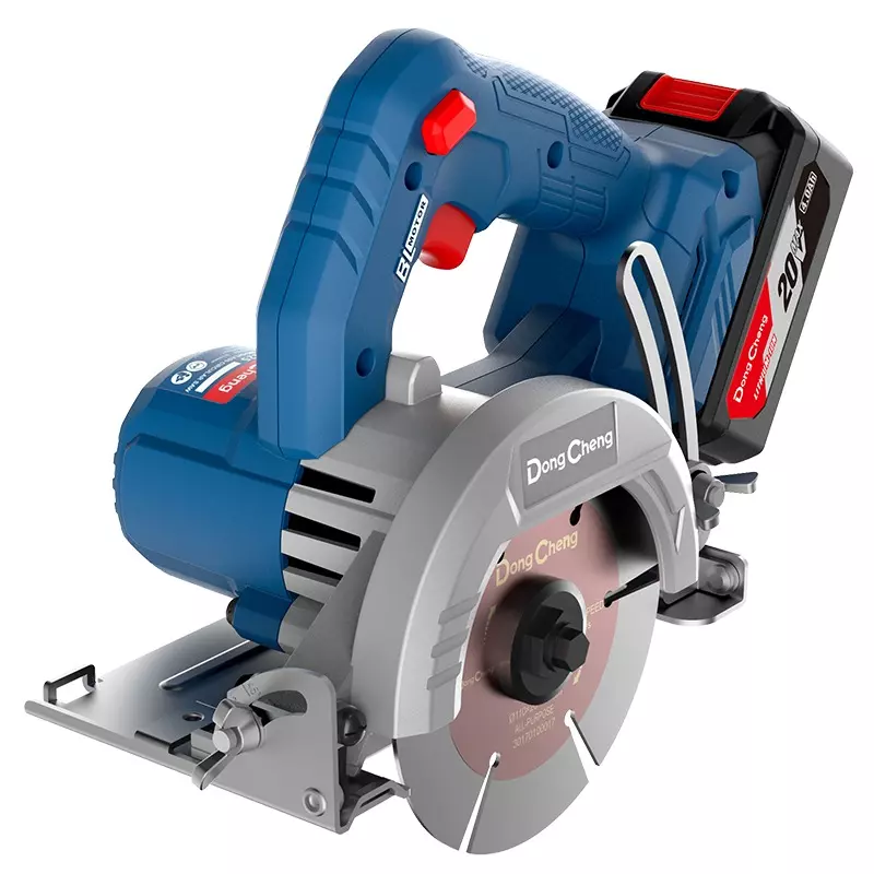 Dongcheng 20 V Max Cordless Marble Cutter 9500 RPM No Load Speed and 125 mm Blade Diameter, DCZE125 (With Battery & Charger, Without Blade)
