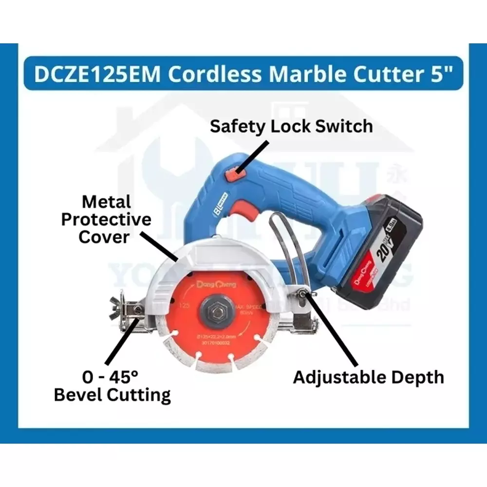 dongcheng-20-v-max-cordless-marble-cutter-9500-rpm-no-load-speed-and-125-mm-blade-diameter-dcze125-with-battery-charger-without-blade