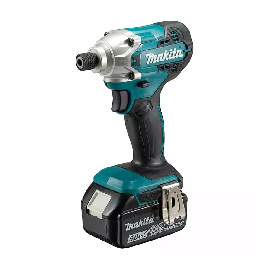 Makita Cordless Impact Driver with Rapid Charger Kit 18 V 1/4 Inch (6.35 mm) Size 155 Nm Torque for Industrial Use, DTD156Z
