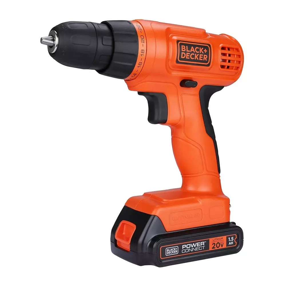 blackdecker-34-pcs-cordless-drill-kit-750-rpm-20-v-li-ion-battery-and-10-mm-chuck-bdcd120va-in-with-battery-charger