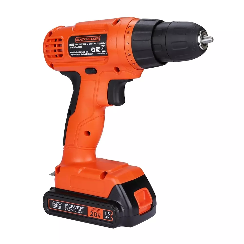 blackdecker-34-pcs-cordless-drill-kit-750-rpm-20-v-li-ion-battery-and-10-mm-chuck-bdcd120va-in-with-battery-charger