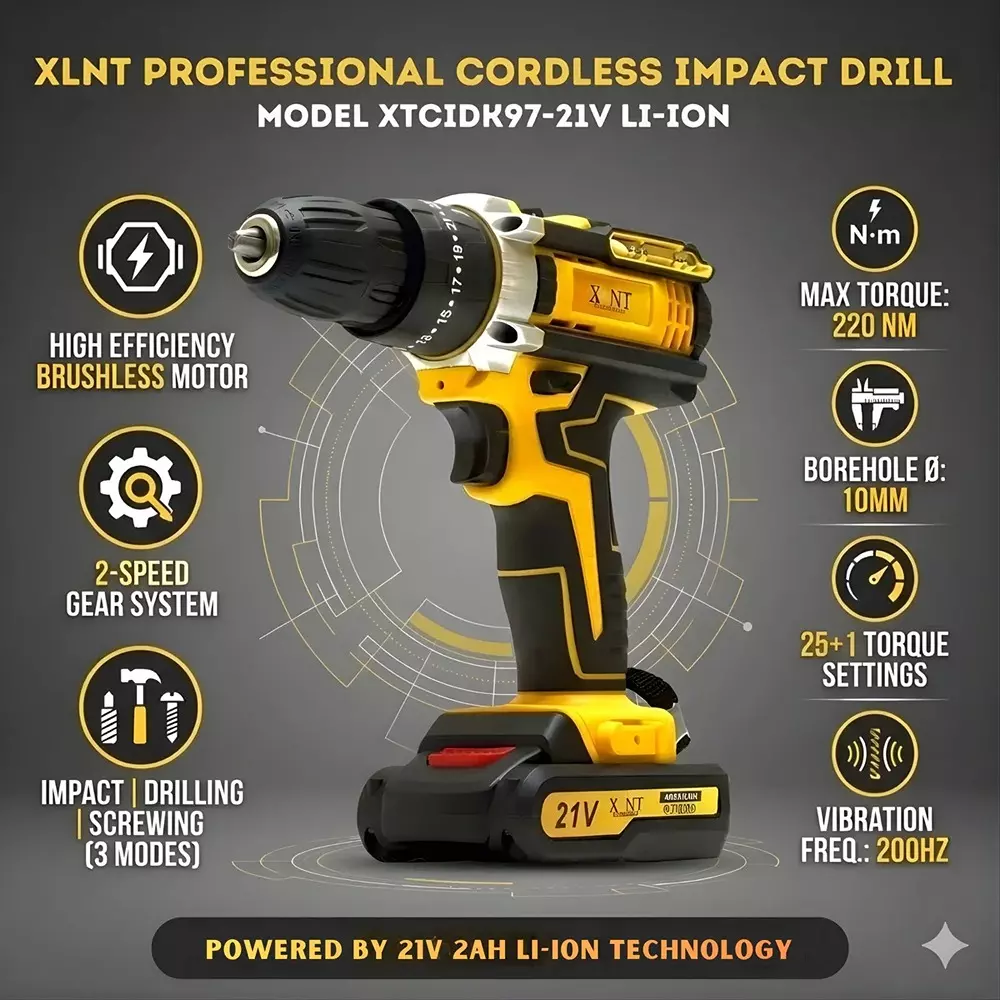 xlnt-21-v-cordless-drill-1750-rpm-no-load-speed-and-10-mm-drill-diameter-xtcidk97-with-battery-charger