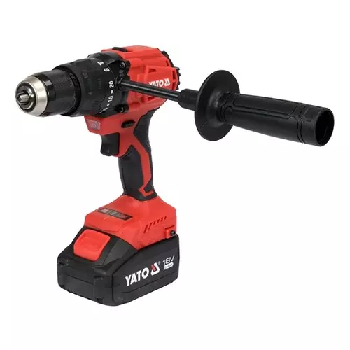 Yato 18 V DC Cordless Impact Drill 13 mm Chuck Size and 0-500 / 0-1800 RPM No Load Speed, YT-8277915 (With Battery & Charger)