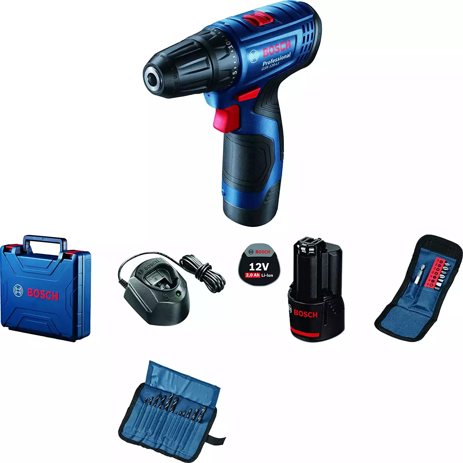 Bosch Cordless Drill Driver (With Battery & Charger), GSR 120LI