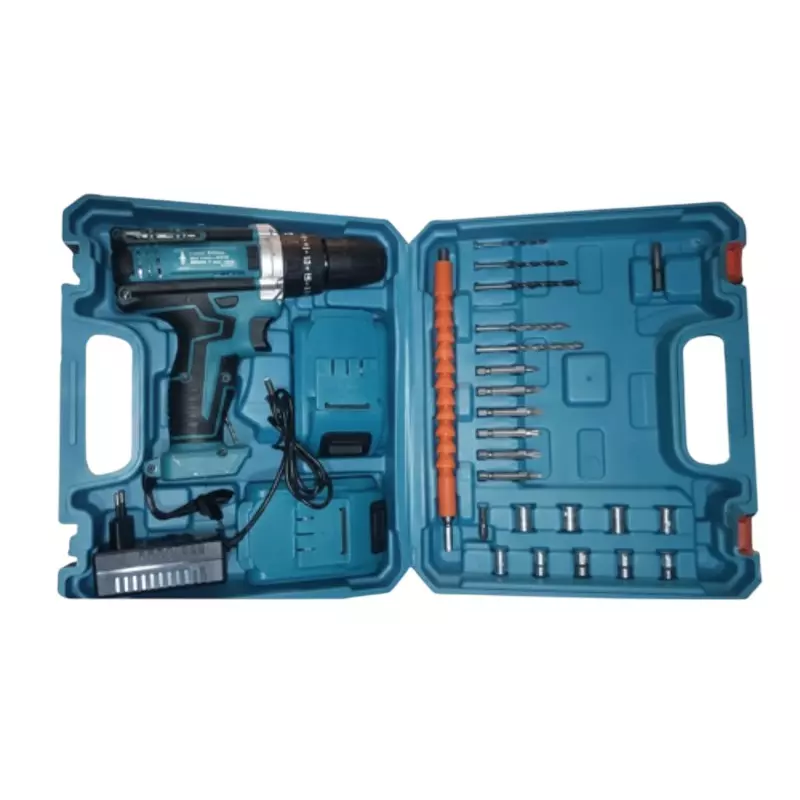 Imported Double Battery Multi Function Cordless Drill Machine Kit 1800 RPM 2 Ah Battery and 10 mm Drilling Capacity
