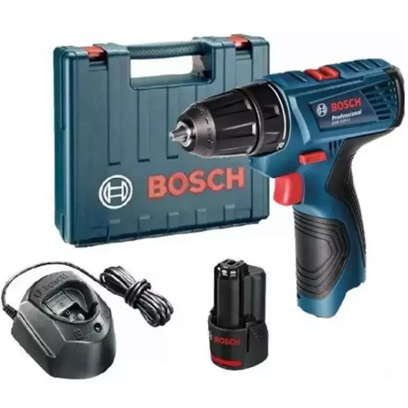 Bosch Cordless Drill Drivers 10 mm Chuck Size 1300 RPM No Load Speed With Battery and Charger, GSR 120-Li Professional
