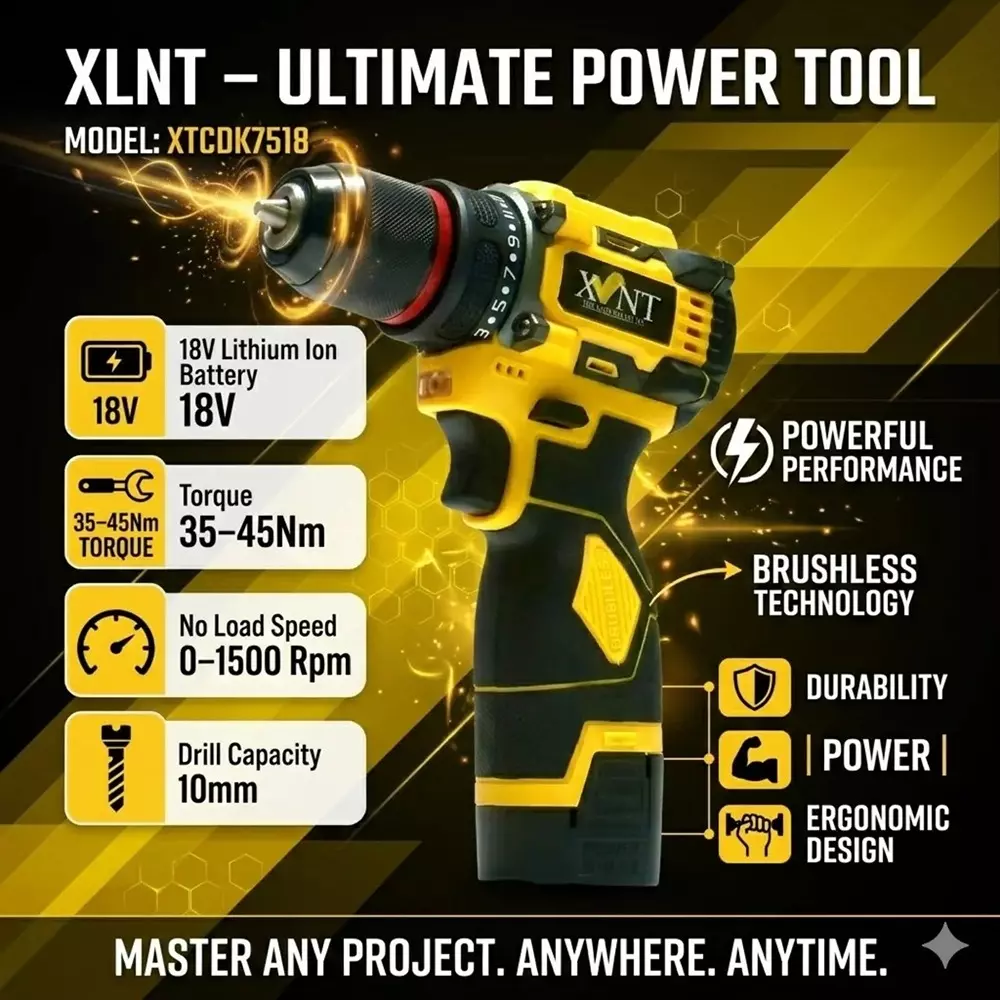 xlnt-18-v-cordless-drill-0-1500-rpm-no-load-speed-and-10-mm-drill-diameter-xtcdk7518-with-battery-charger