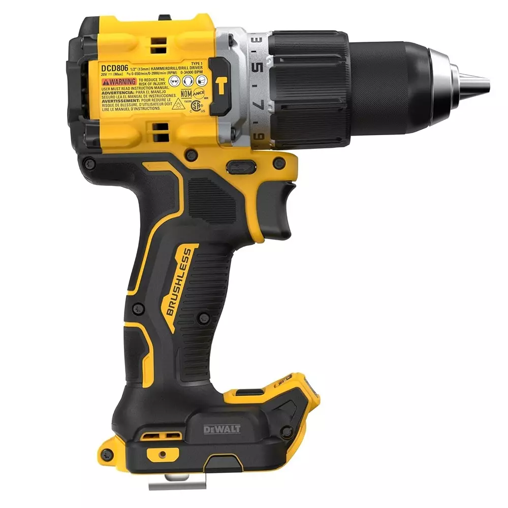 dewalt-cordless-brushless-hammer-drill-driver-2000-rpm-max-rotational-speed-with-belt-hook-dcd806n-b1-battery-charger-not-included