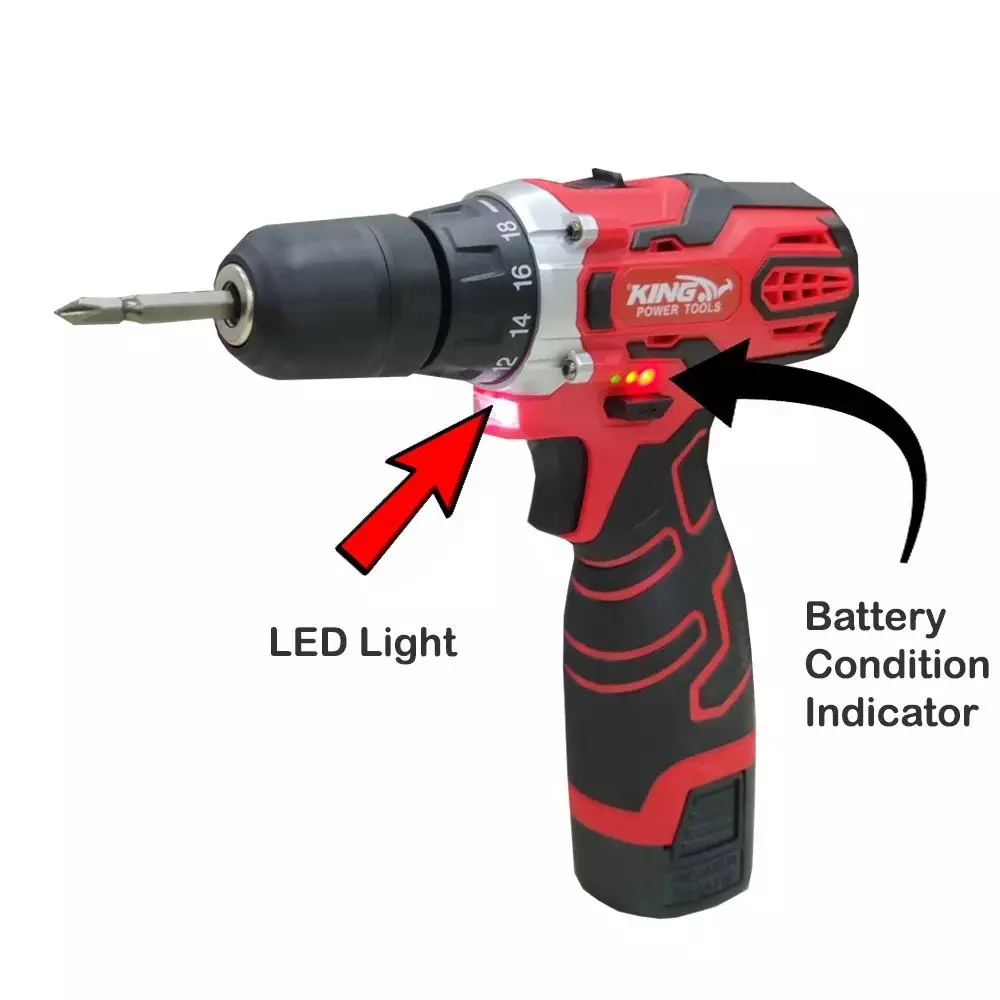 king-144-v-cordless-drill-driver-28-nm-maximum-torque-and-0-400-0-1400-rpm-no-load-speed-kp-380-with-battery-charger-star-bit