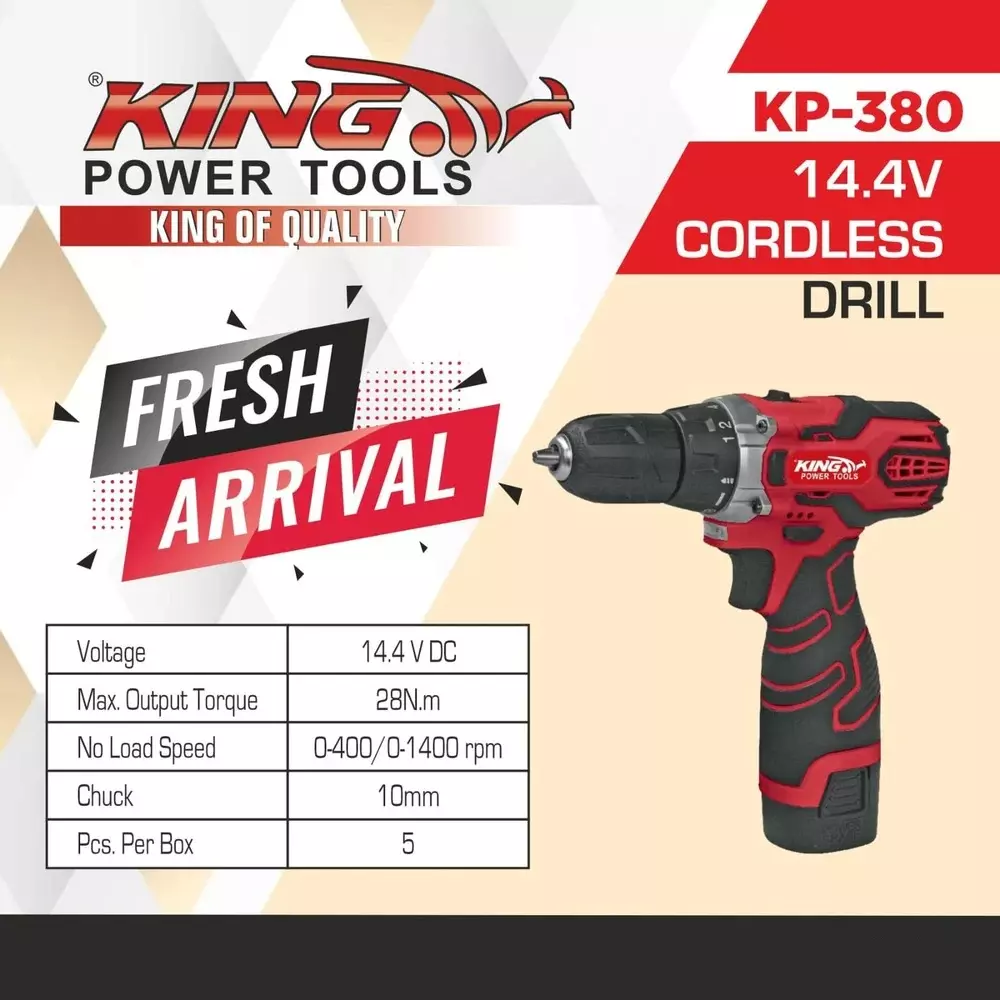 king-144-v-cordless-drill-driver-28-nm-maximum-torque-and-0-400-0-1400-rpm-no-load-speed-kp-380-with-battery-charger-star-bit