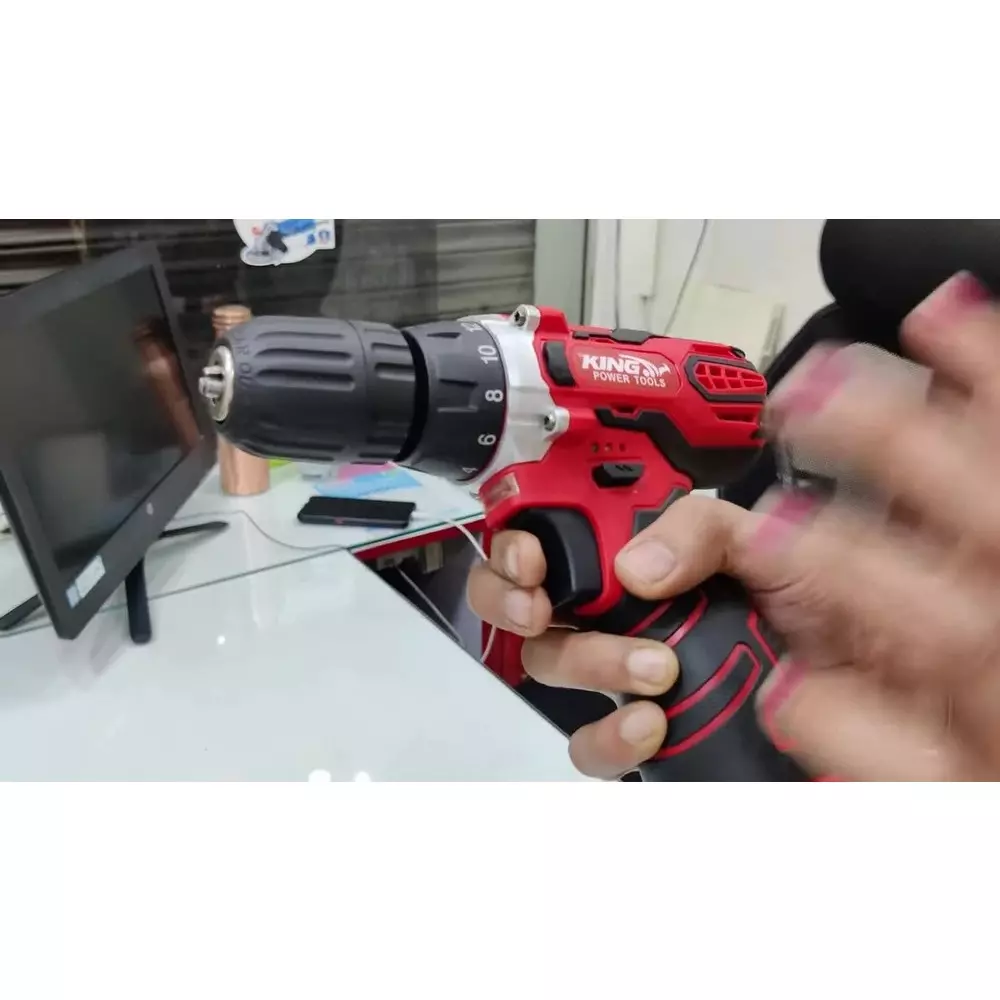 king-144-v-cordless-drill-driver-28-nm-maximum-torque-and-0-400-0-1400-rpm-no-load-speed-kp-380-with-battery-charger-star-bit