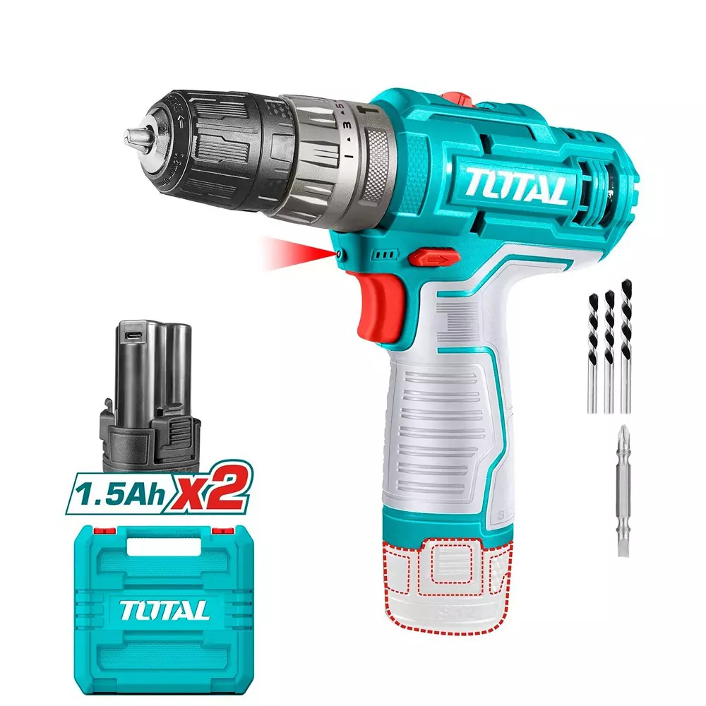 Total Lithium- Ion Impact Drill without Charger 12 V 0.8–10 mm Chuck Size 22500 bpm and 20 Nm Torque, TIDLI12202