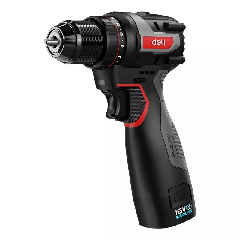 DELI Brushless Motor Cordless Drill 0-450/0-1800 RPM, 10 mm Chuck, 45 N.m Max. Torque, EDE-DZ16-1D2