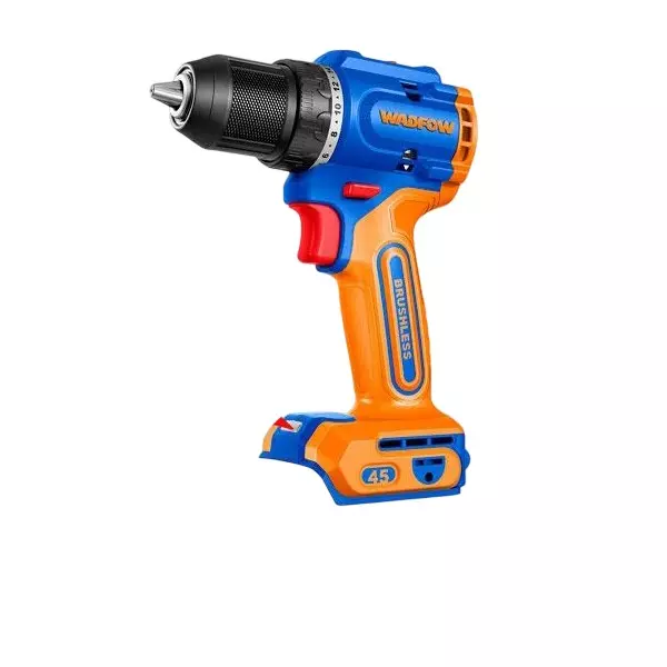 WADFOW Cordless Impact Drill 13 mm Chuck Size 0-500/0-2000 RPM No Load Speed 45 Nm Torque 20+1 Torque Setting Brushless Motor (With Battery & Charger), WCDP4561