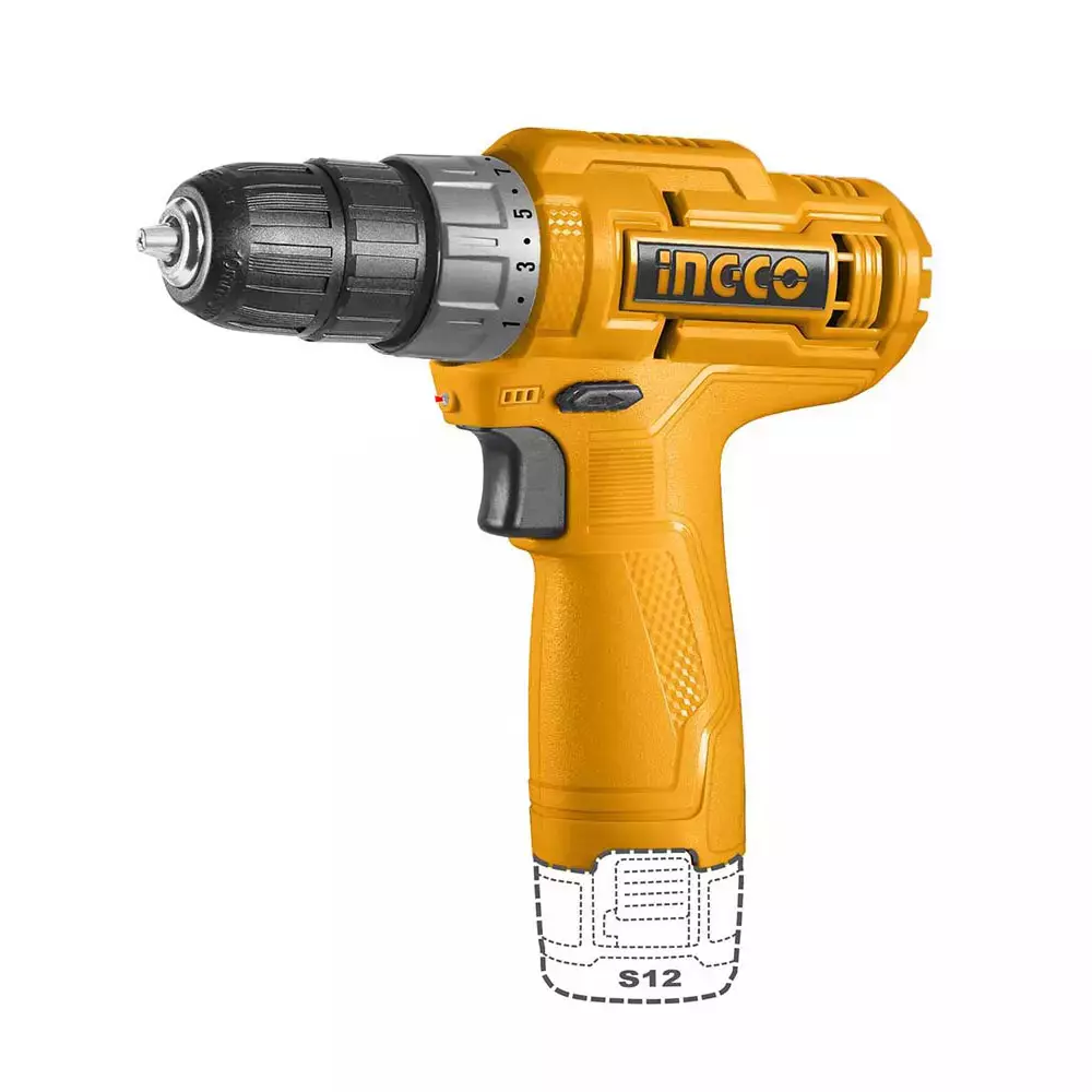 Ingco 0.8-10 mm Chuck Size 12 V 750 RPM Cordless Drill (With Battery Only), CDLI12428