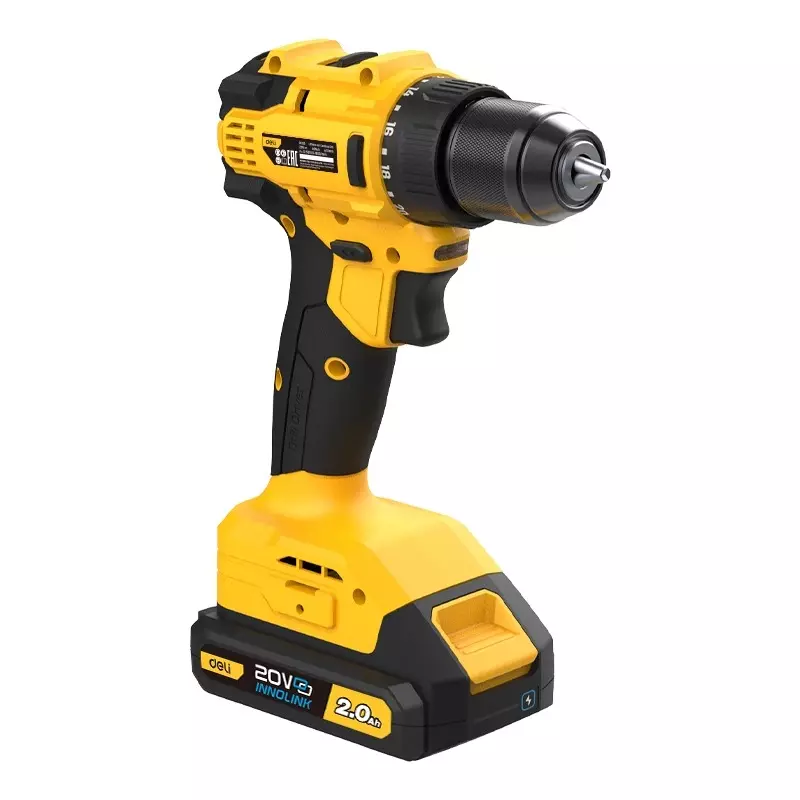 DELI Brushless Motor Cordless Drill 0-550/0-1800 RPM, 10 mm Chuck, 45 N.m Max. Torque, EDC120