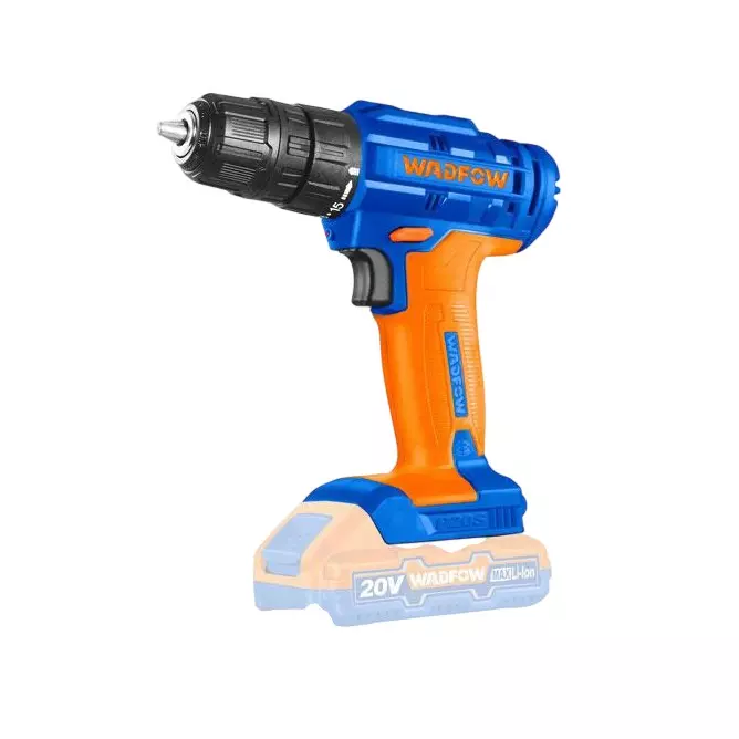 WADFOW Cordless Drill 0.8 mm - 10 mm Chuck Size 0-400/0-1500 RPM No Load Speed 15 + 1 Torque Setting 35 Nm Max. Torque, WCDP511