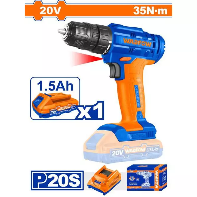 wadfow-cordless-drill-08-mm--10-mm-chuck-size-0-4000-1500-rpm-no-load-speed-15-1-torque-setting-35-nm-max-torque-wcdp511